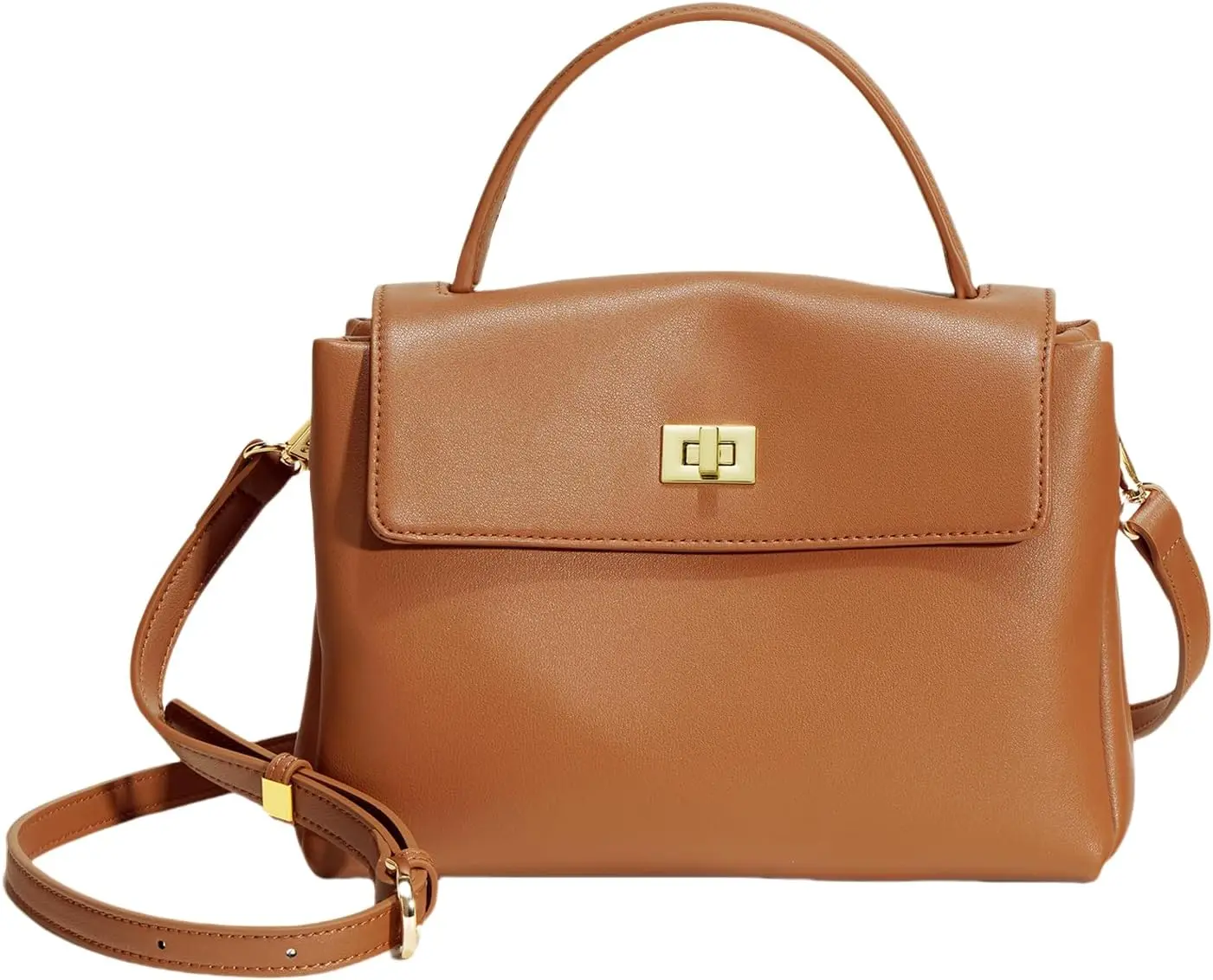 

Women’s Genuine Leather Satchel Purse, Top-Handle Crossbody Handbag with Adjustable Strap