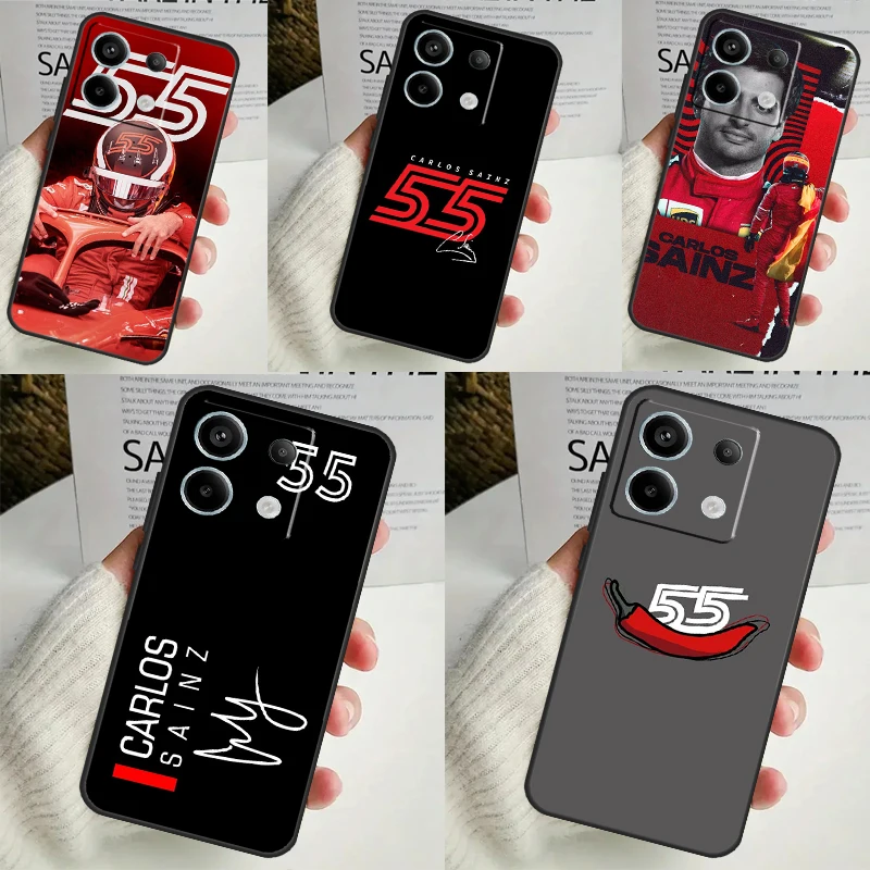 Carlos Sainz F1 Case For Xiaomi Redmi Note 13 12 11 8 9 10 Pro Note 12S 11S 10S Redmi 12 10C 12C 13C Cover