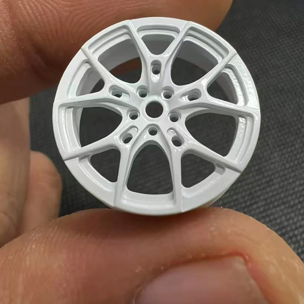 MA RACING 1/24 Metalowe piasty kół AWD, symulacja, białe (średnica zewnętrzna 22 mm, szerokość 9,5 mm), 4 sztuki do D24 DLR8