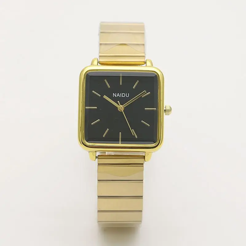 Orologio al quarzo da donna Luxury Fashion Square Gold Case cinturino in acciaio Simple numeri romani quadrante orologio orologi da donna orologio da polso da donna