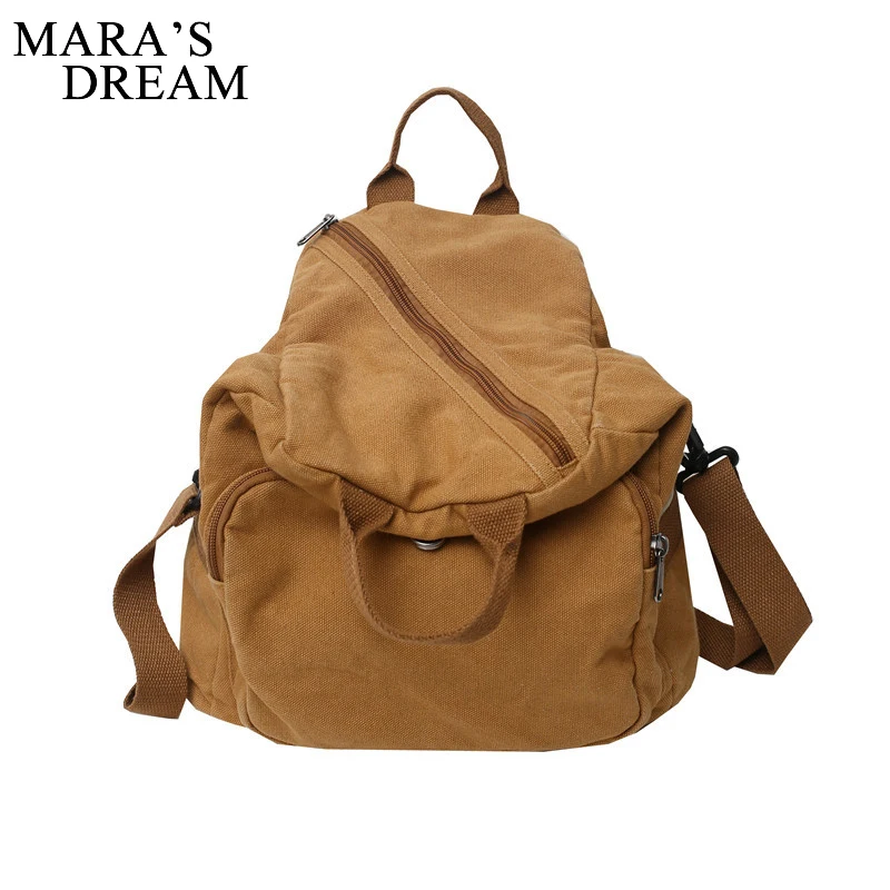 Mara\'s Dream Multifunction Double Zipper Women Backpack Teenager Men Travel Canvas Bag Student Shoulder Messenger Bags Schoolbag