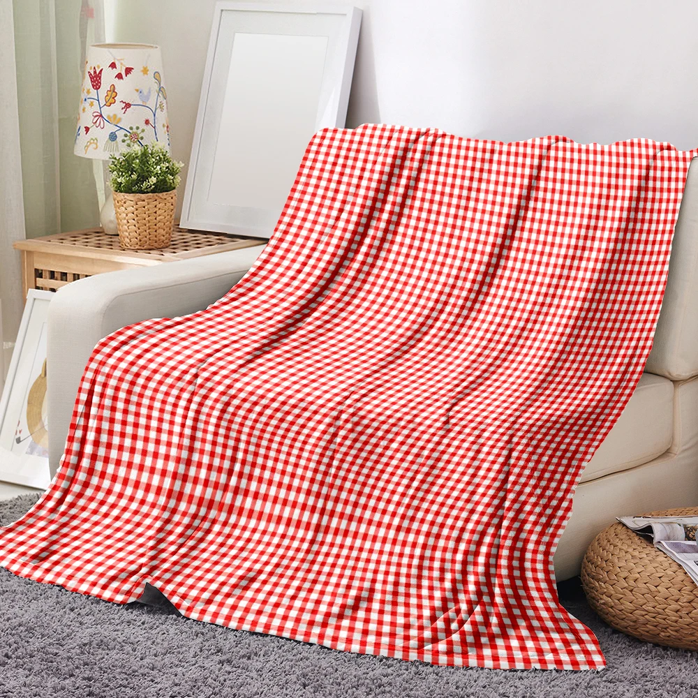 1PC Red and White Checkered Print Throw — Made from soft and comfortable flannel, perfect for the sofa or bed. A classic choice