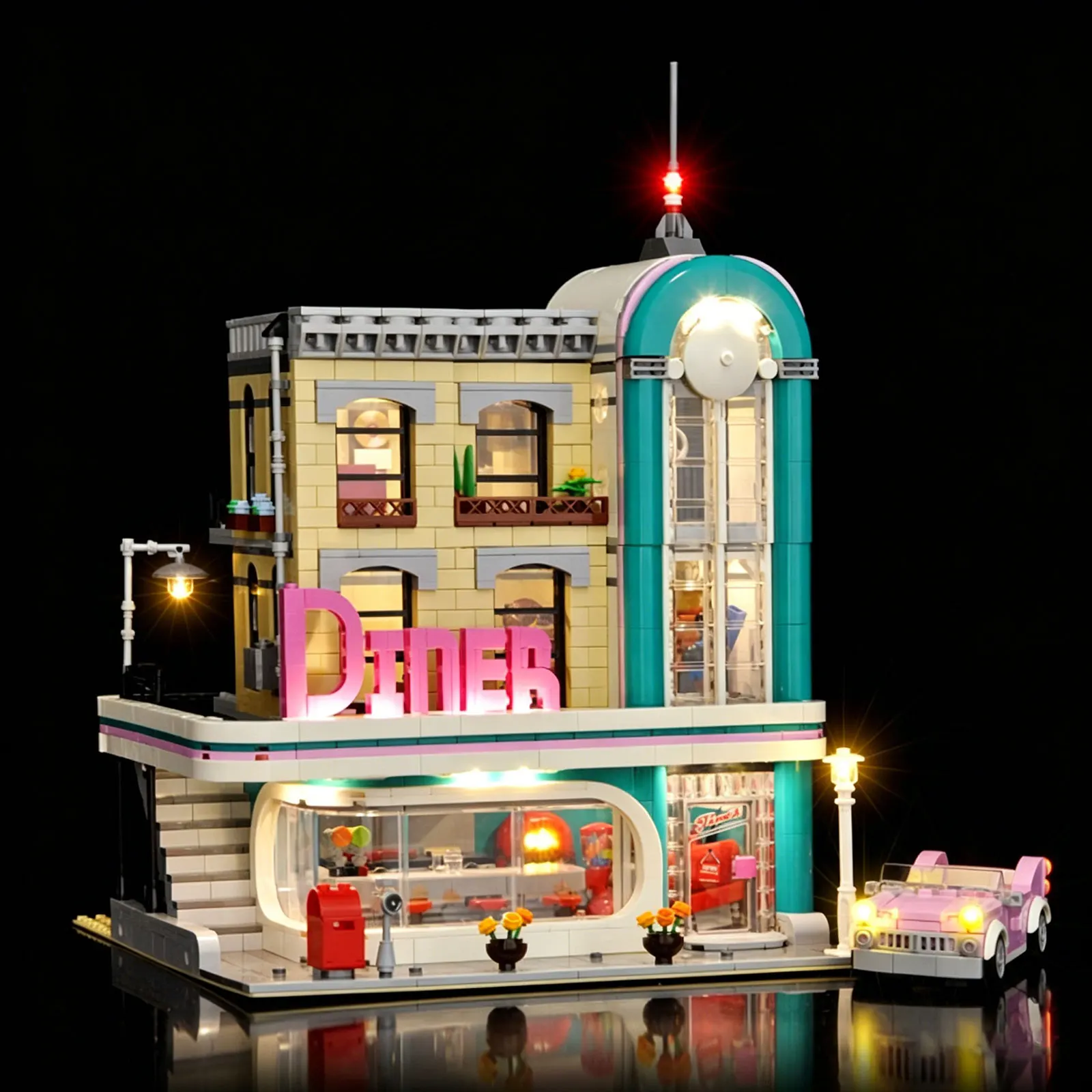 LYBMTWF LED Lighting Kit Compatible with Lego 10260 Nostalgic Restaurant Building Blocks (NOT Include The Model Bricks)