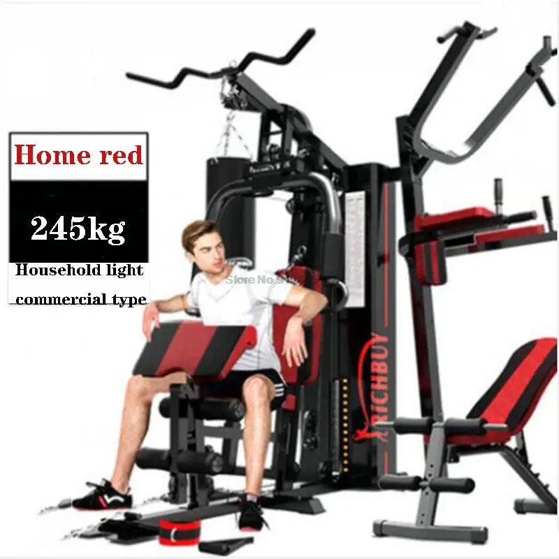 Multifunctional large-scale combined fitness equipment three-person station comprehensive training device Smith machine