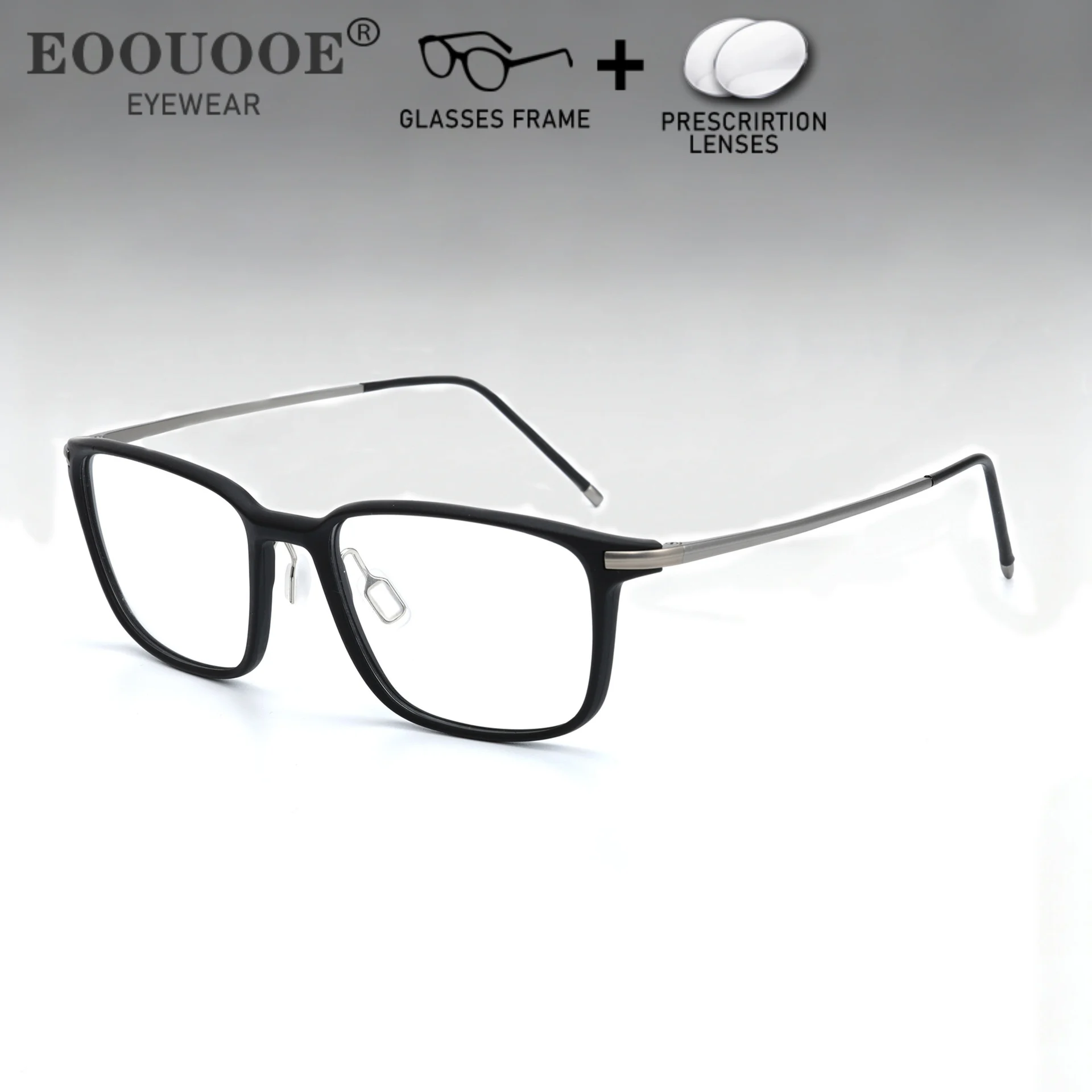

Pure Titanium With TR90 Men's Quality Prescription Glasses Progressive Myopia Lenses Office Optical Eyeglasses Filter Blue Light