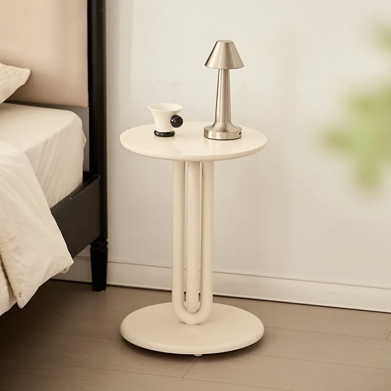 

Small Round Solid Wood Coffeee With Cream Style Design Small Table Mobile Small Coffee