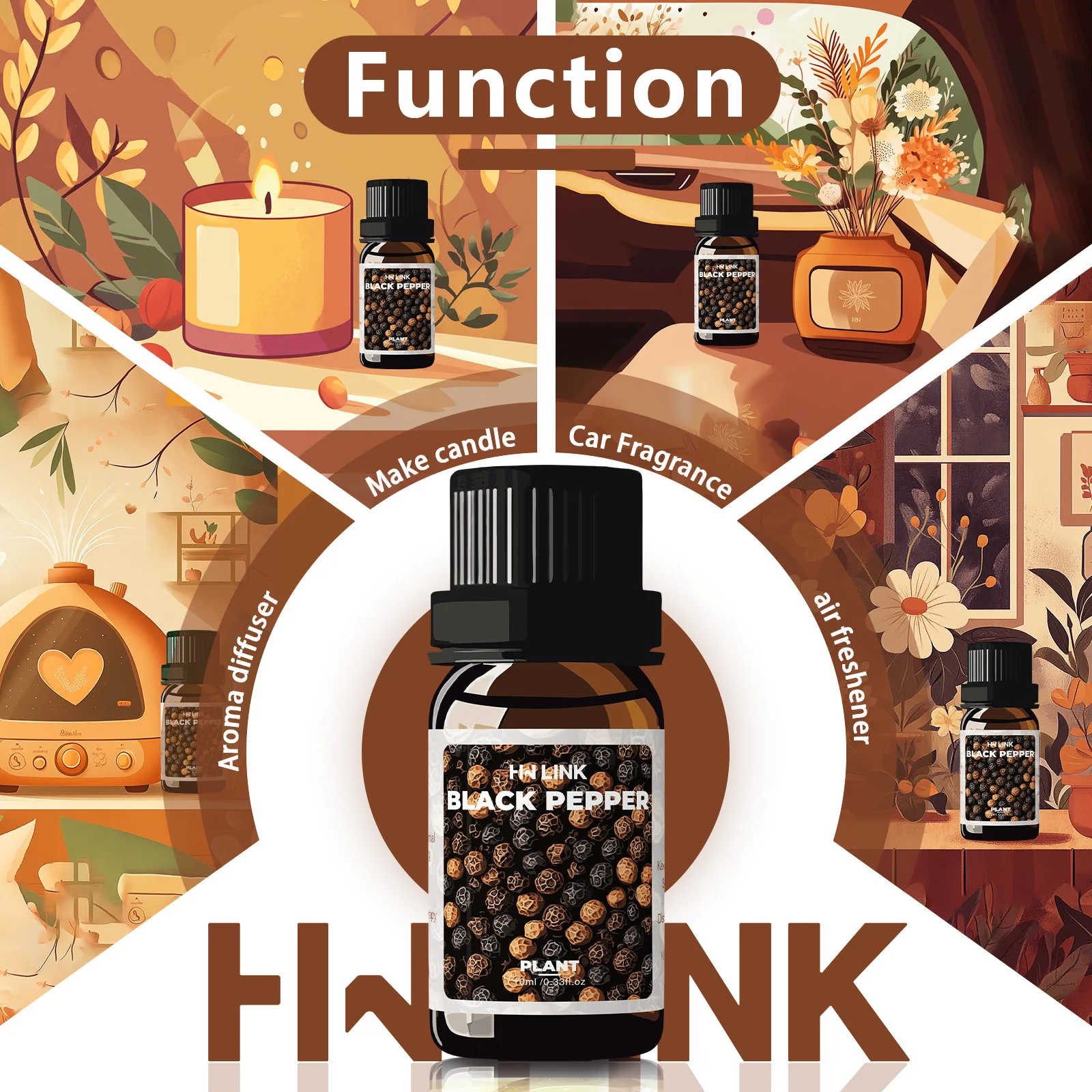 Black Pepper Essential Oils Pure Plant Essential Oil For Aromatherapy Blackpepper Oil For Diffusers, Gift