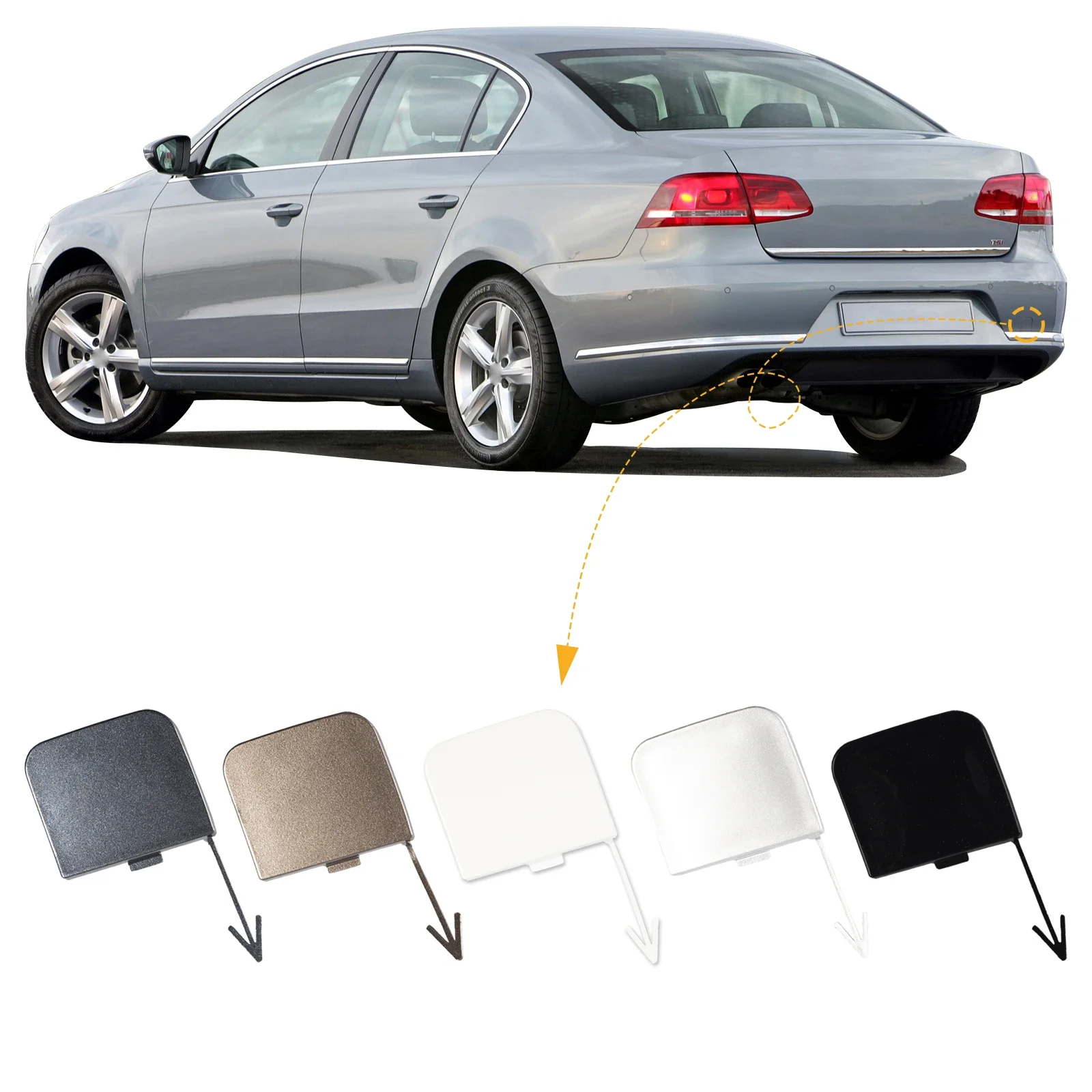 المصد الخلفي سحب هوك غطاء سحب غطاء العين لشركة فولكس فاجن باسات B7 2011-2014 3AE807441A اكسسوارات السيارات #1