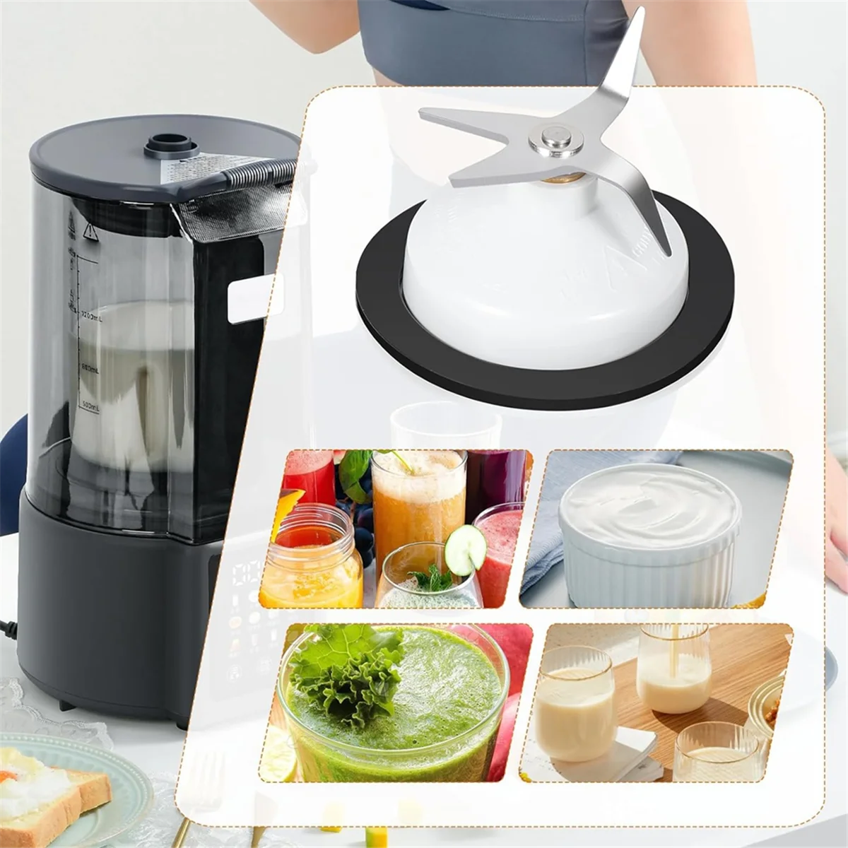 A88M 9704230   Acoplador de licuadora con kit de llave, cuchilla de licuadora de 4 hojas con junta de goma para piezas de licuadora Kitchenaid