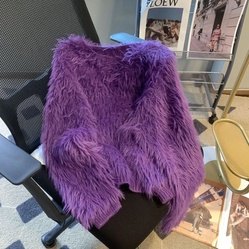 

Новый утолщенный пуловер, женский вязаный свитер с длинными рукавами, свободный мягкий вязаный свитер с непринужденной спинкой, зимний бестселлер