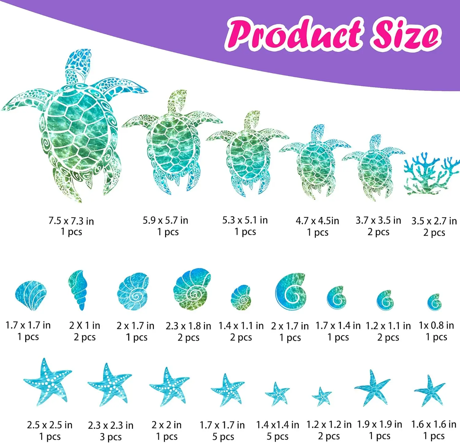 4Sheets Desert Camel Sea Turtle Wall Decals Stickers Glow in The Dark Vinyl Ocean Under Bathroom Decor for Bedroom Birthday Gift