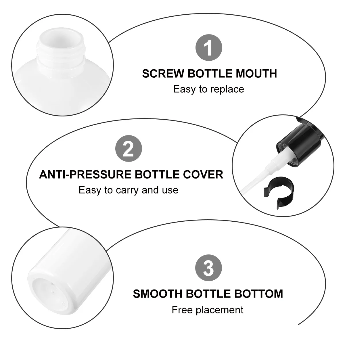 10 stücke 300 ml Presse Pumpe Leere Flasche Nachfüllbare Spender Für Reise Lotion Behälter Shampoo Make-Up Wasser Kunststoff Getrennt