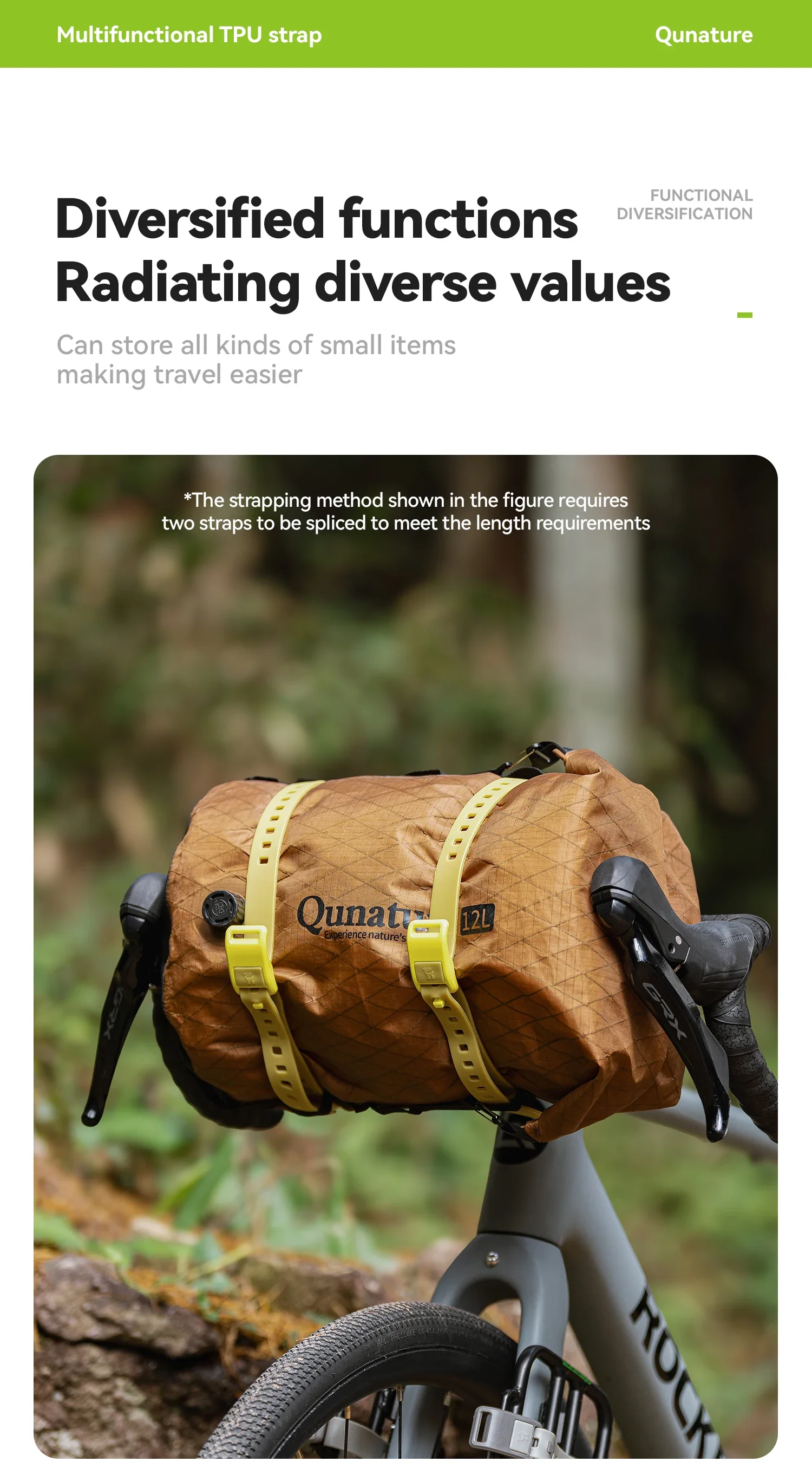 Verstellbarer, einziehbarer Gurt aus TPU, langlebiger Fahrrad-Gepäckgurt, für Outdoor-Reisen, Picknick, Wandern, robuste Gurte – Detail 4