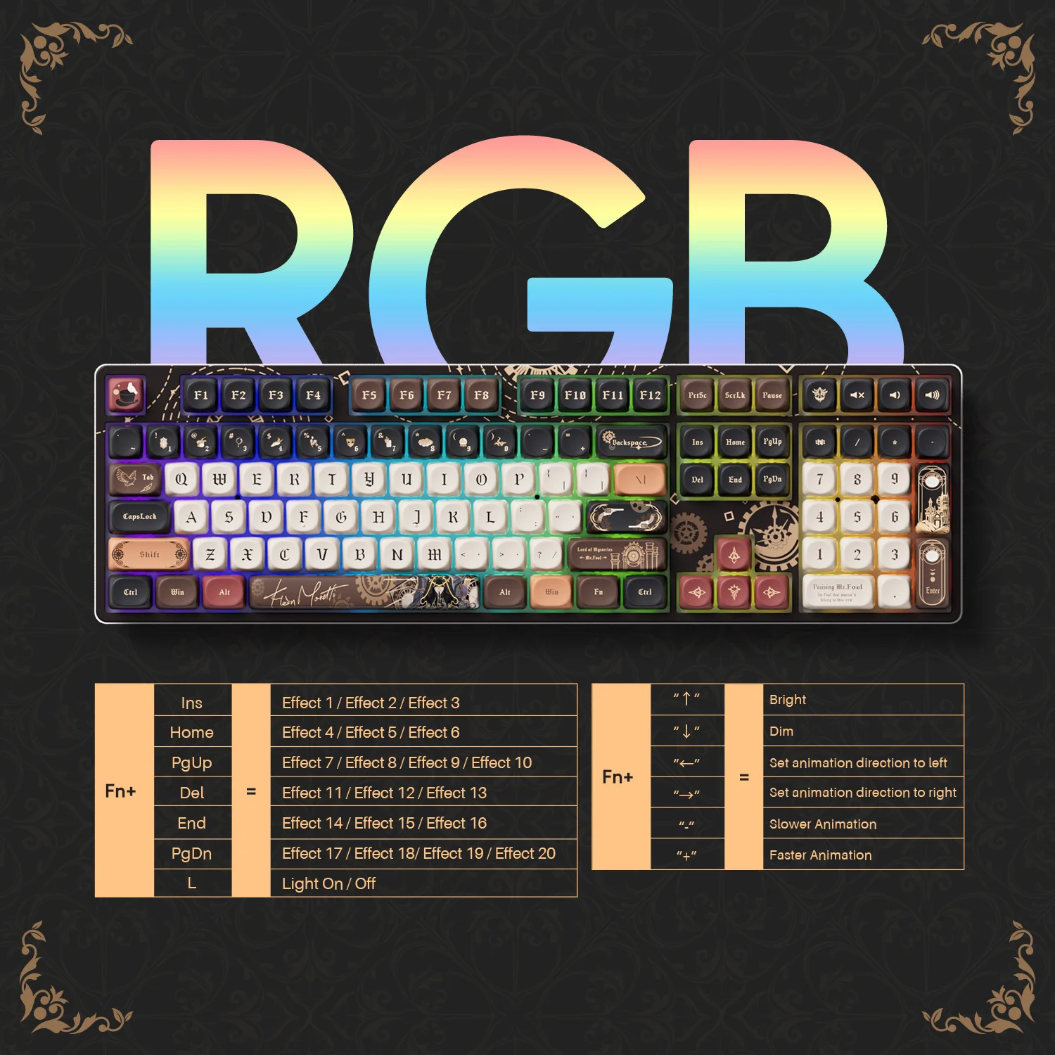 Akko 5108 V5 Lord of the Mysteries 1K Mechanical Keyboard 100% Full Size ARGB Hot Swap Type-C/2.4G&BT Wireless Gaming Keyboard