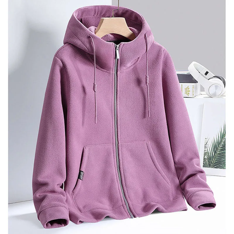 

Зимняя женская модная спортивная рубашка с капюшоном, пальто, корейская женская двусторонняя бархатная куртка, 2025 г., женская толстовка большого размера 6XL, топы