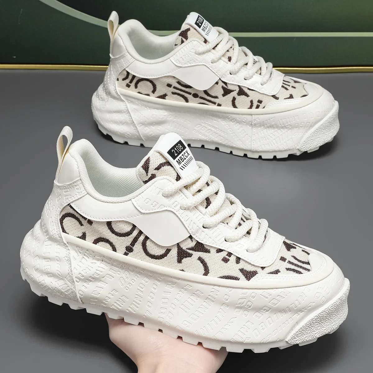 

Fashion Men's Lace-Up Two Tone Mixed Platform Casual Board Shoes Flats Outdoors Walking Footwear Zapatos Hombre