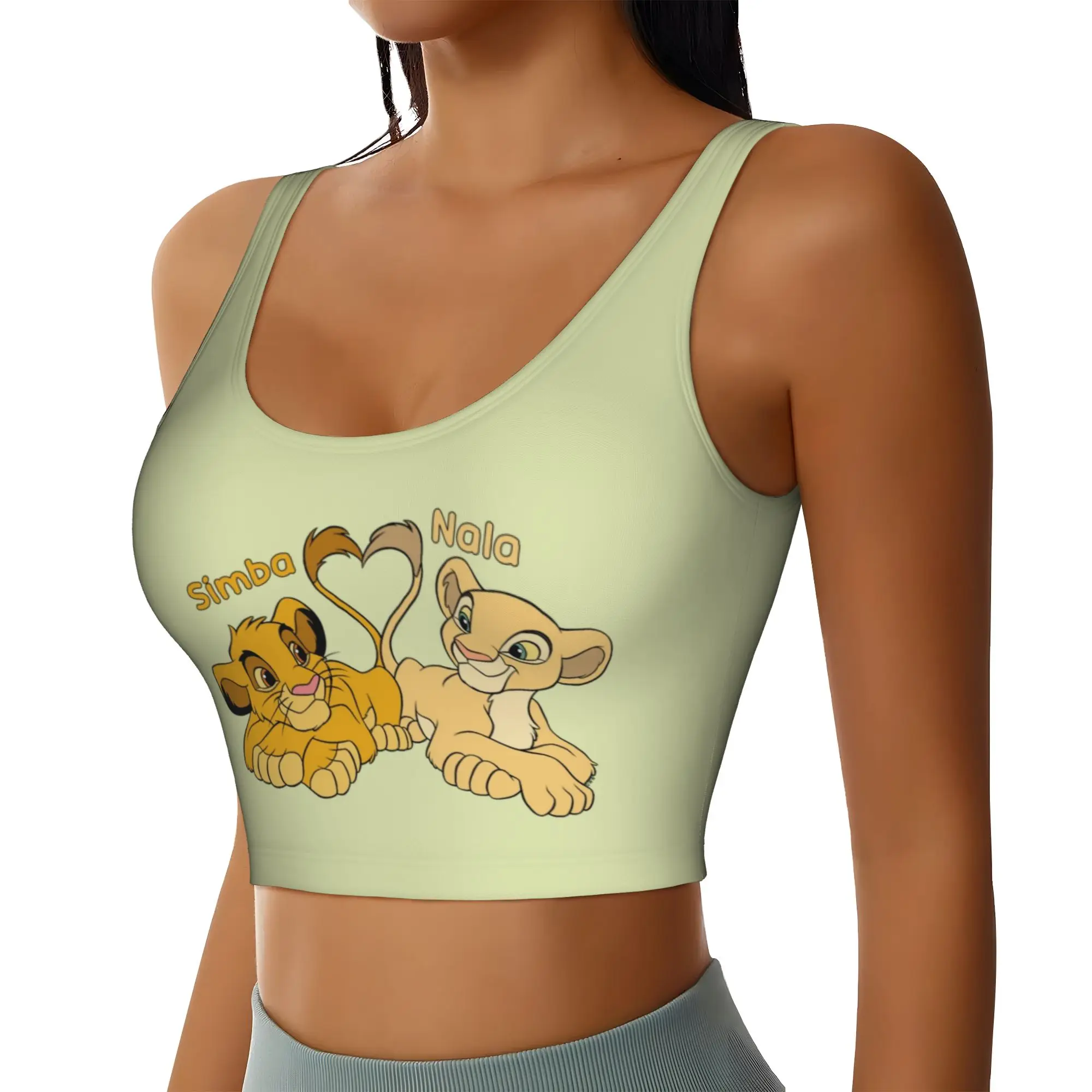 Custom High Impact Liones Anime Kinges Sports Bra Women's Hakuna Matata Simba Gym Workout Yoga Crop Top