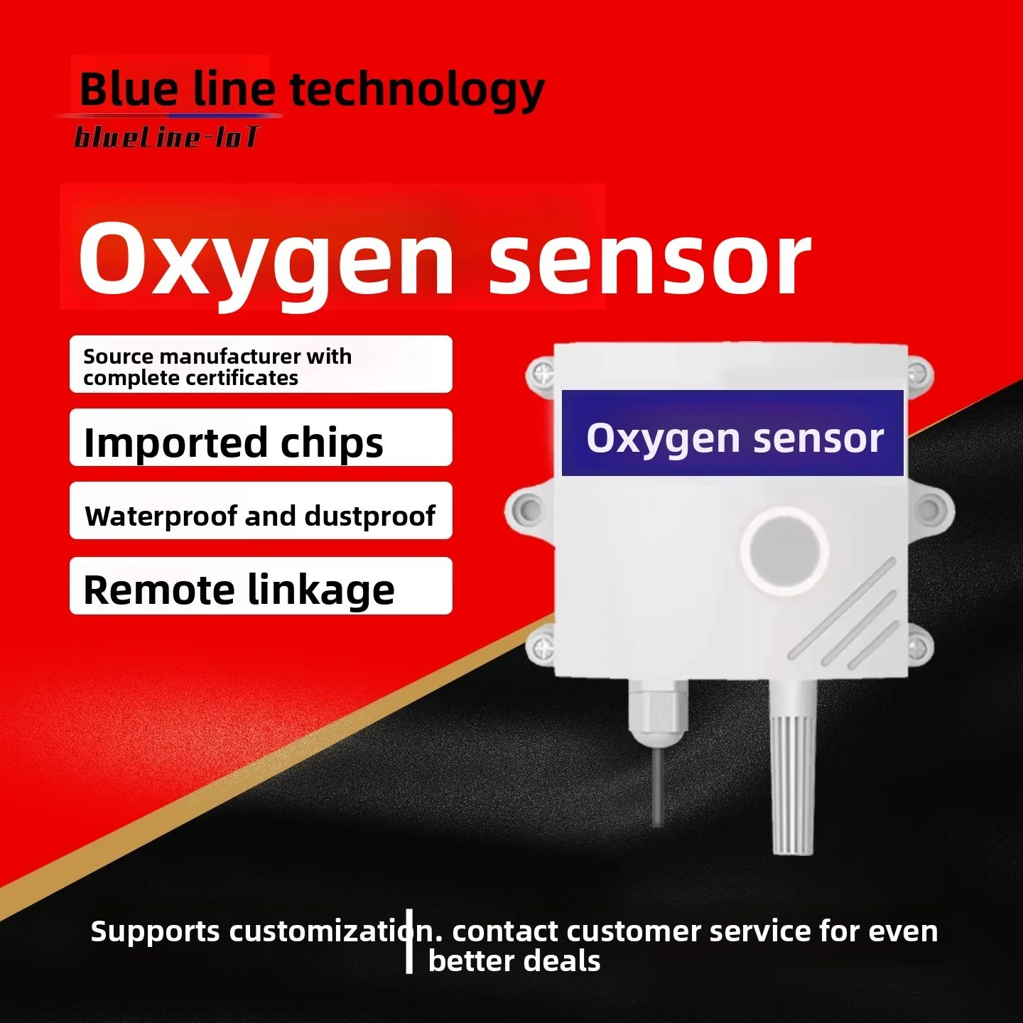 Oxygen sensor O2 transmitter, greenhouse air oxygen content, indoor and outdoor, hospital, factory oxygen concentration detector