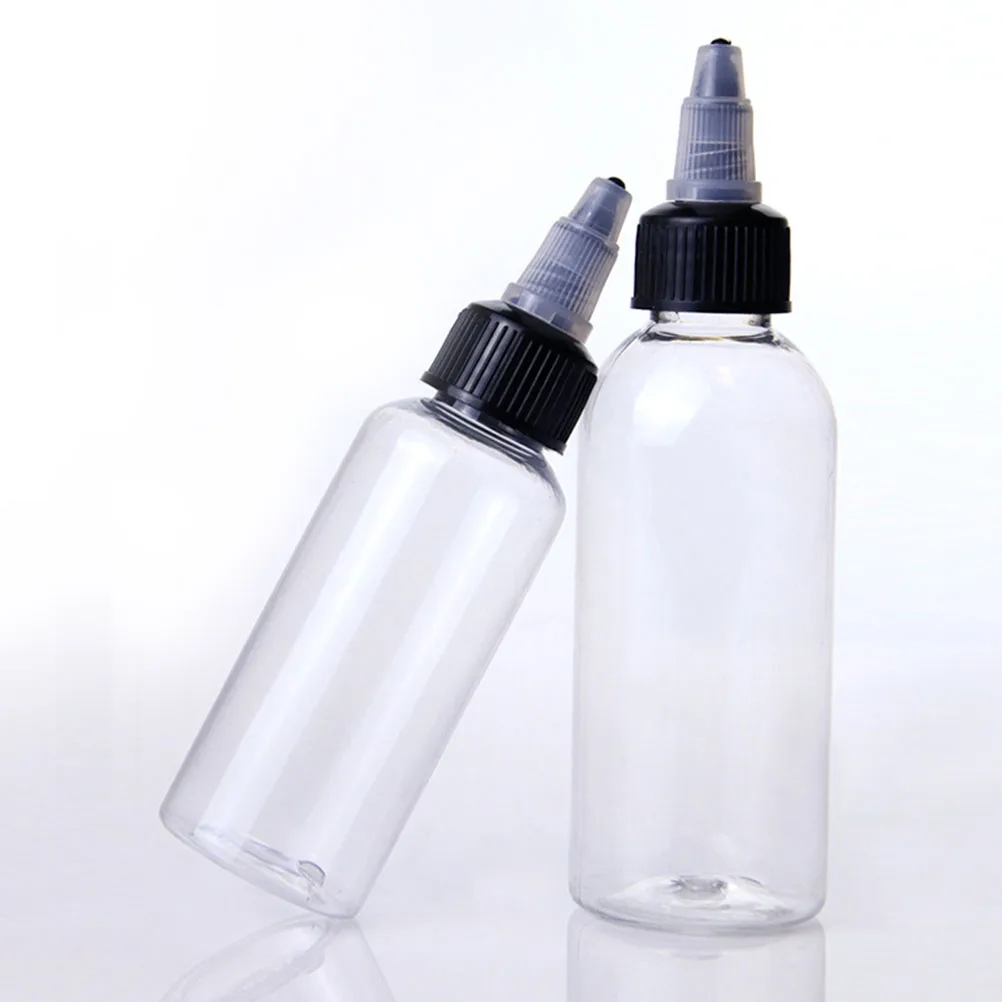 

20 Pcs Transparent Bottle Squeeze Refillable Leak Proof Hair Color Dye Pointed Mouth Plastic Storage Kitchen Bar Use