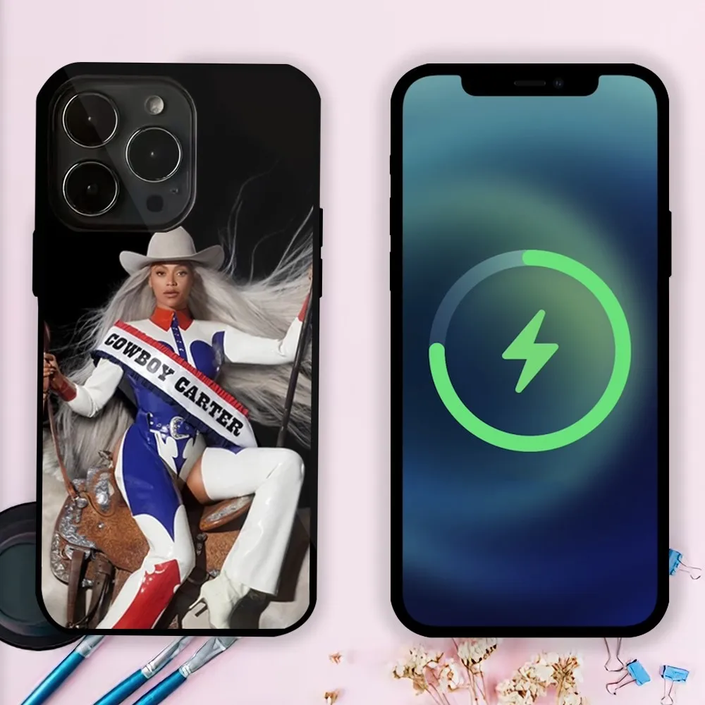 Singer Beyoncé Cowboy Carter Phone Case For iPhone 15 14 13 12 Mini Pro Max Plus Magnetic Attraction Shell