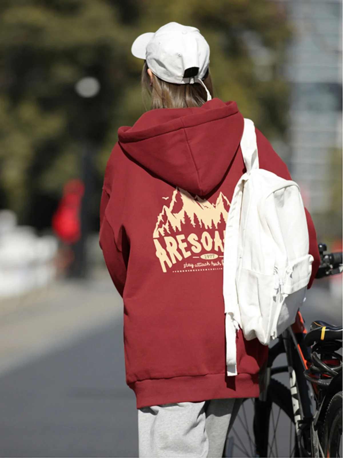 

Мужская толстовка в американском ретро-стиле, цвет винный, весна-осень, оверсайз, утепленная, для пар, модный бренд