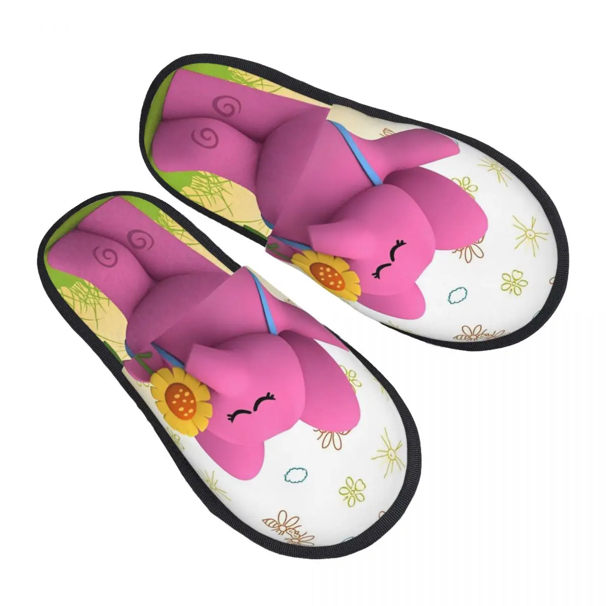 

Winter Furry Slippers Pocoyoo Accessories Household Fur Slides Slippers Bedroom Cartoon Soft Anti Slip Slides