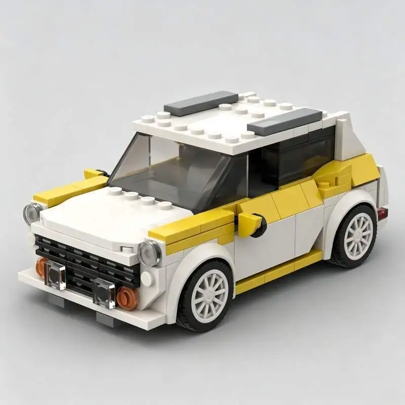 219Parts Classic Compact Car Building Blocks Model Vehicle DIY Assembly Toy Creative Display Collection Birthday Festival Gift