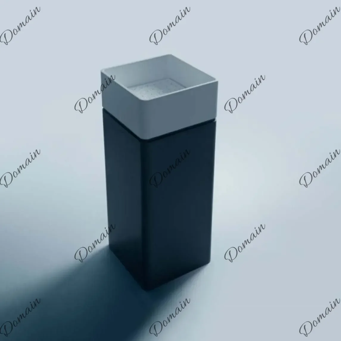 WSX 【Solid Surface White & Black Freestanding Sink】 Lavatory Corian Hidden Style Drain Pedestal Vessel Washbasin XRS3874A