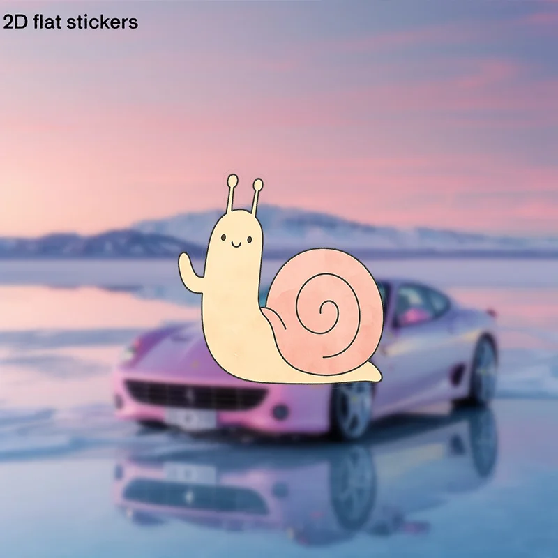 

Набор из 3 шт. 2D плоских милых мультяшных виниловых наклеек-улиток, водонепроницаемые DIY-наклейки для автомобиля, ноутбука, бутылки для воды, тетради