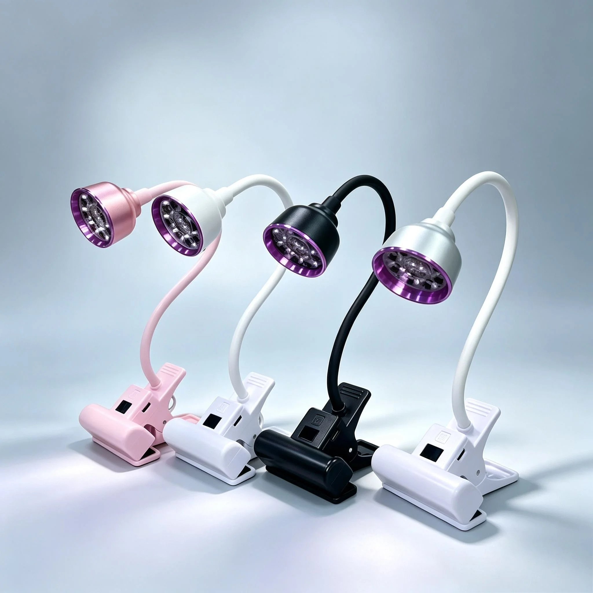 27w Rechargeable Clip-On Nail Lamp, Flexible Adjustable Desktop UV LED Nail Light Therapy Dryer with LCD Display