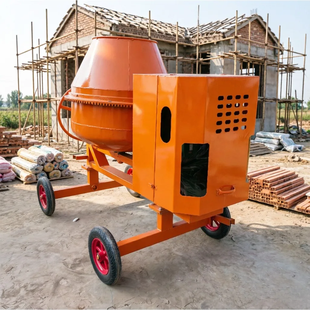 Small Batch Concrete Mixing Tank Adjustable Rotating Speed Wear-resistant Barrel Household Civil Construction Mixing Equipment