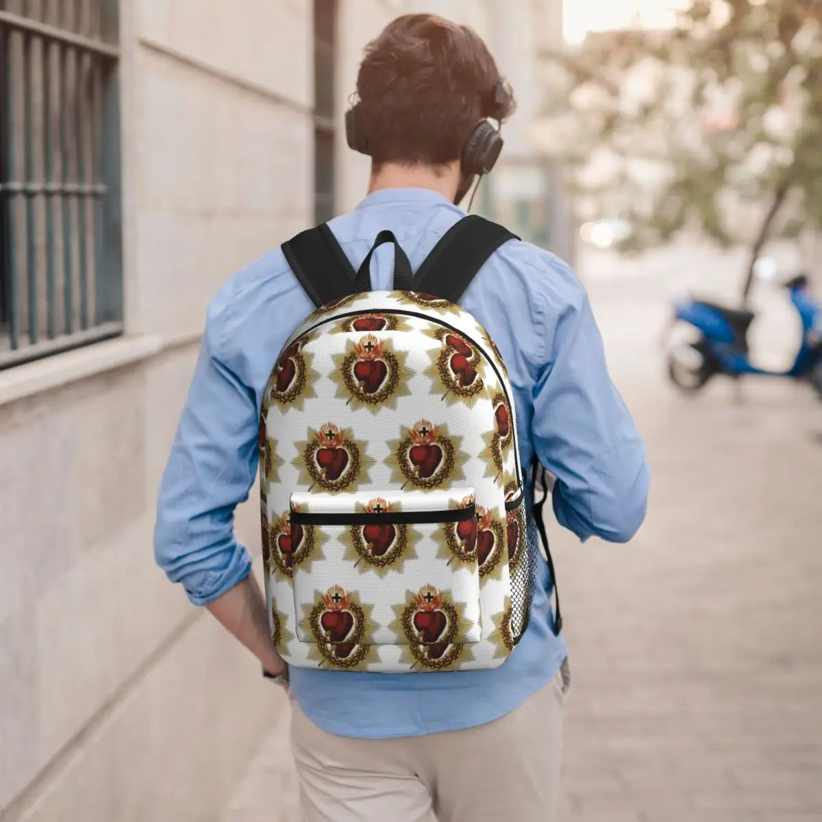 Sacred Heart Of Jesus Catholic Student Backpack School Bag Hiking Travel Daypack for Boys Girls Bookbag Shoulder Bags