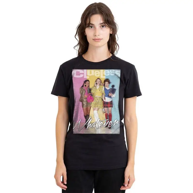 Женская футболка Clueless Whatevever S 2XL, черная Женская футболка Clueless Whatevever S 2XL, черная