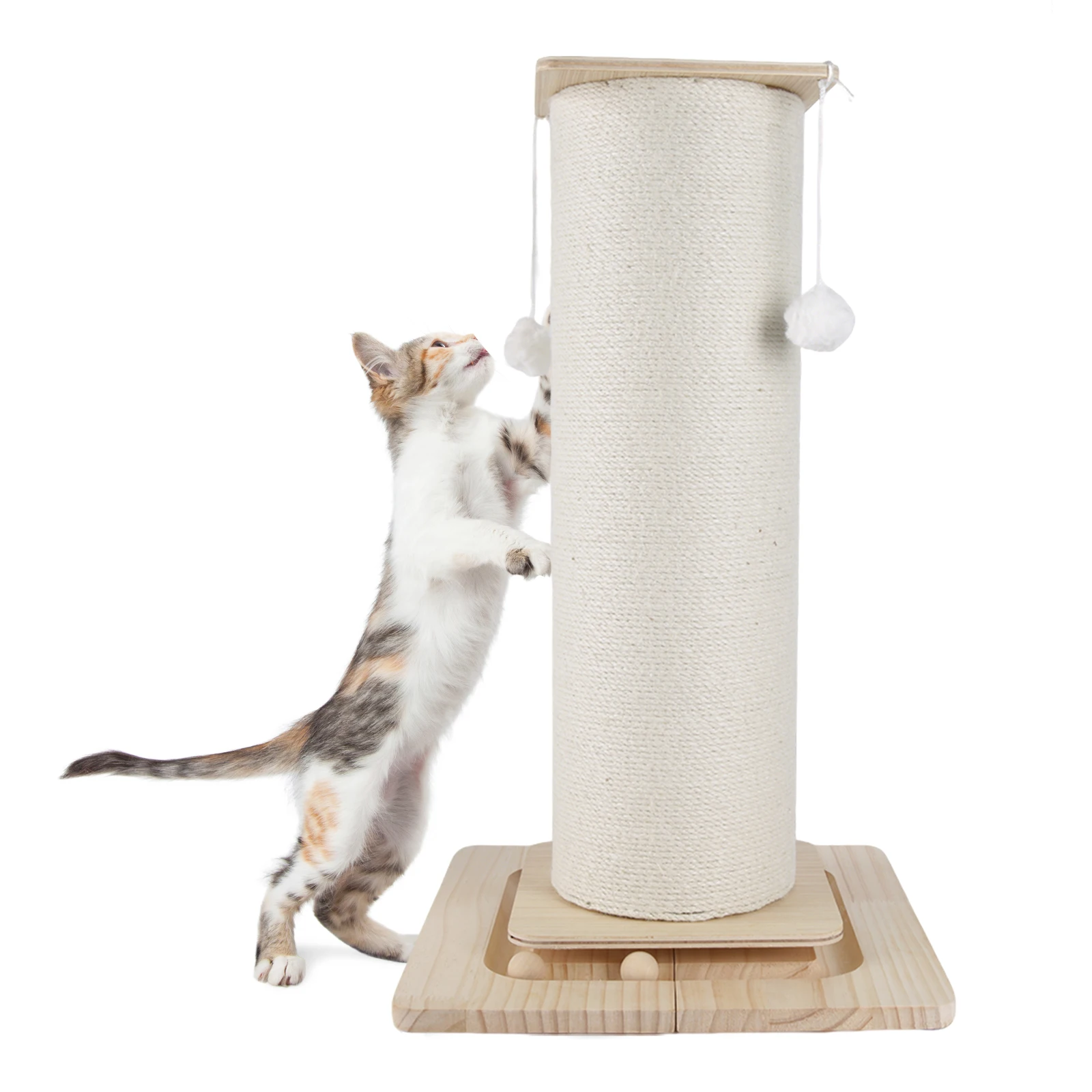 32-Zoll hoher Katzenkratzbaum Premium Basic Katzenkratzbaum für den Innenbereich Sisal Kratzbaumgurt Hängeball für erwachsene Katzen