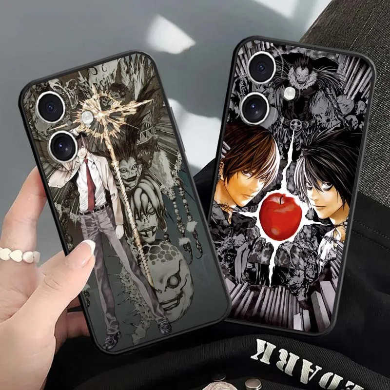 

New Death Note Anime For Apple iPhone 16 16E 15 14 13 12 11 XS X Pro Max Plus Black Soft Silicone Cover