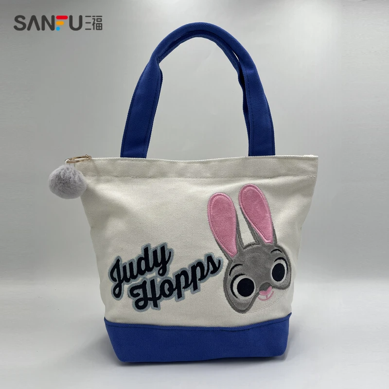 Disney Zootopia Canvas Shoulder Bag Judy Nick Leisure Handbag Girl Cute Fluffy Satchel Tote Travel  Shopping Bag Cartoon Handbag