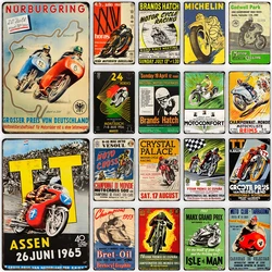 TT Races 1953 Vintage Metal Poster Motorcycle Retro Tin Sign Garage Wall Art Decorative Plaque Modern Home Decor Aesthetic Gifts