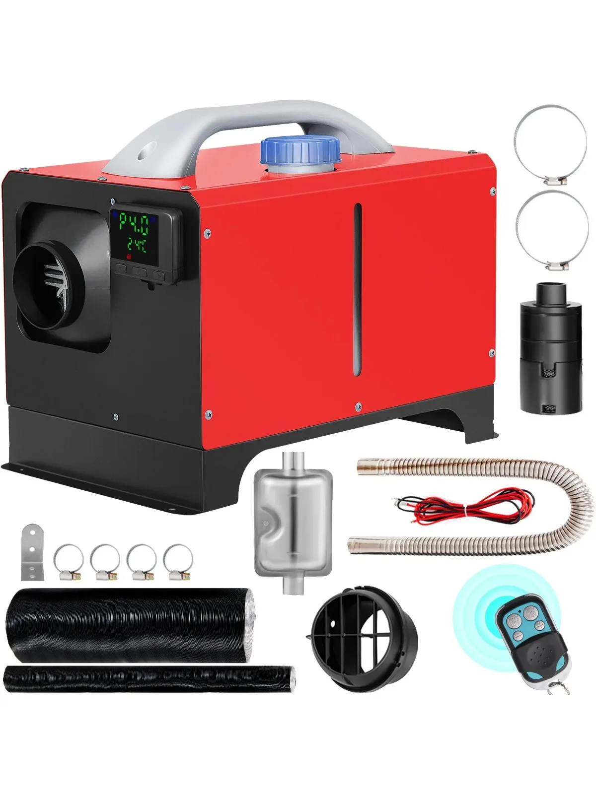 SIHAO 8 kW Diesel-Lufterhitzer, 12 V All-in-One-Standheizung, ein Auslassloch, mit schwarzem LCD, Fernbedienung, schnelles Aufheizen für das Auto