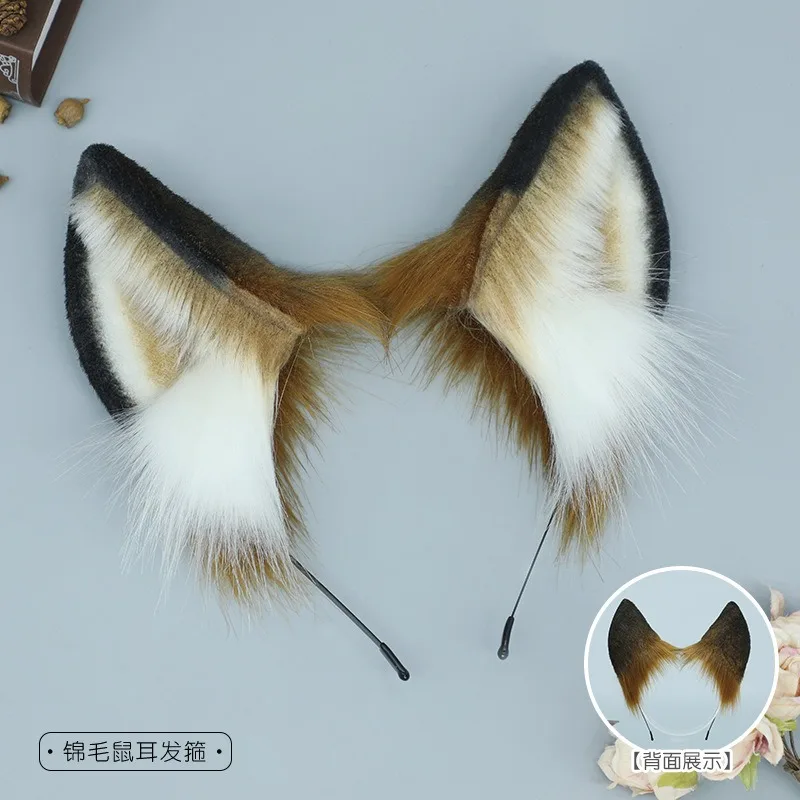 Cerchietti per capelli con orecchie di volpe e gatto peloso, copricapo di Halloween regolabile, accessori per costumi da festa, copricapo, accessori per capelli
