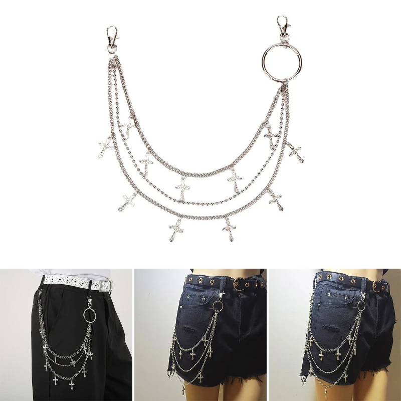 Unisex Punk Stijl Kettingen voor Broek Zware Kettingen Hip Hop Broek Jeans Ketting met Kreeft Sluitingen voor Portemonnee