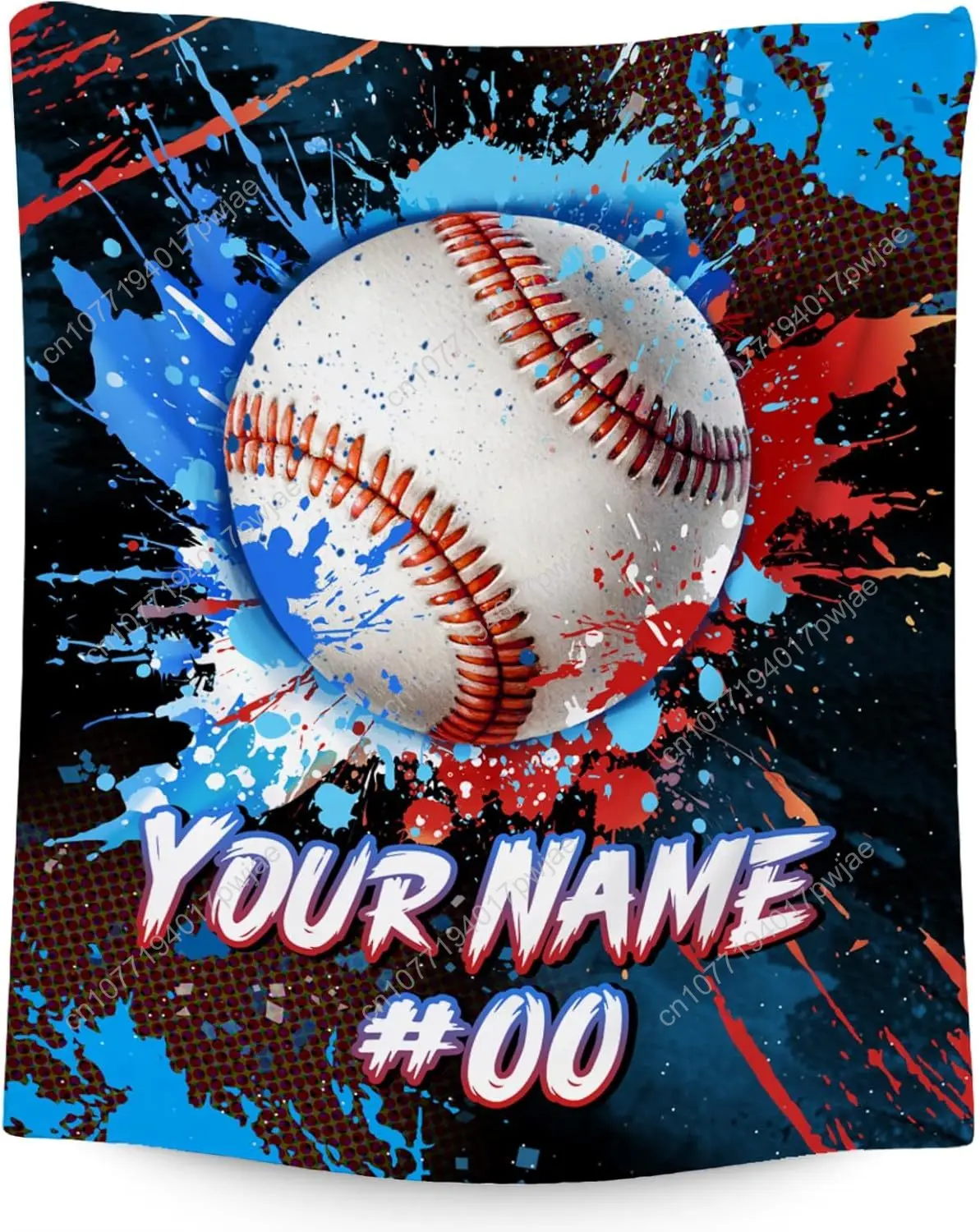 Personalized Baseball Blanket Gifts - Soft Fuzzy Sports Throw Blankets for Boys Men - Custom Baseball Theme Gifts for Team Playe