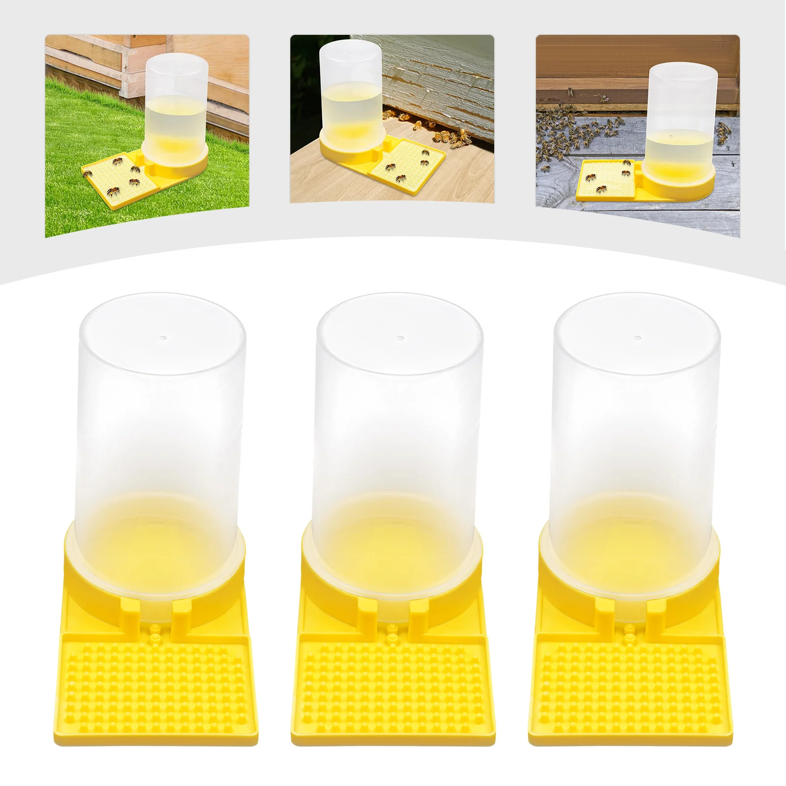 3Pcs Bee Drinking Feeder Bee Cups Water Free-standing For Bees Garden Honey Entrance Feeder 500ml