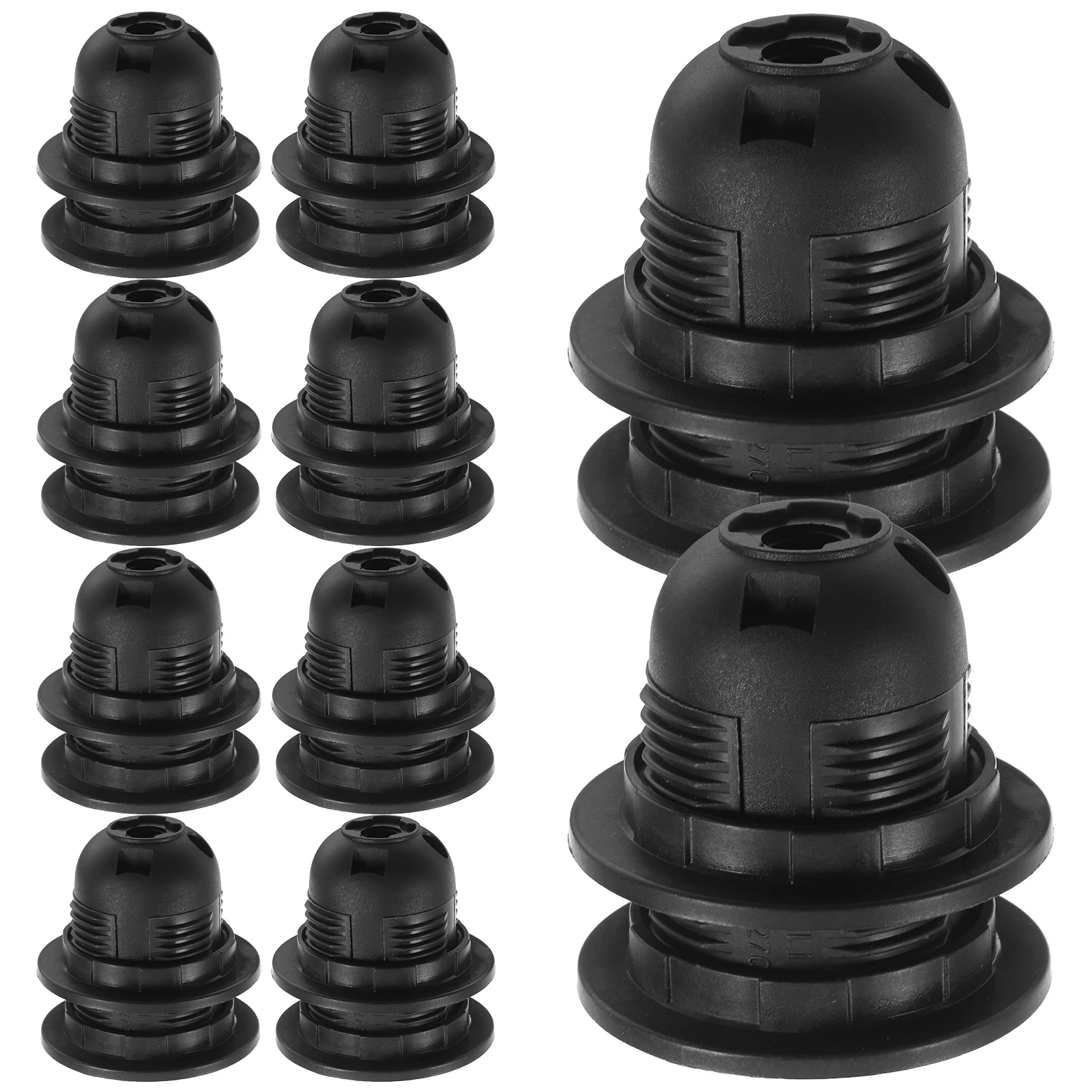

10pcs E27 Screw Lamp Holder Durable Materials Secure Base Home Office Study Light Socket Bulb Extension Clip On Waterproof