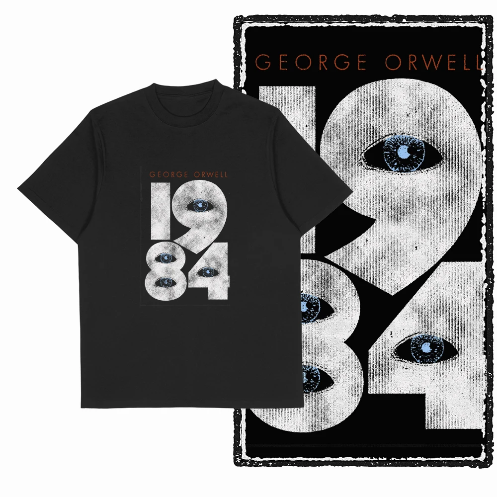 تي شيرت رجالي من Coolmind 1984 100% قطن مطبوع برسومات رائعة مقاس كبير تي شيرت فضفاض للرجال 1984 تي شيرت جرافيك للرجال تي شيرت #5