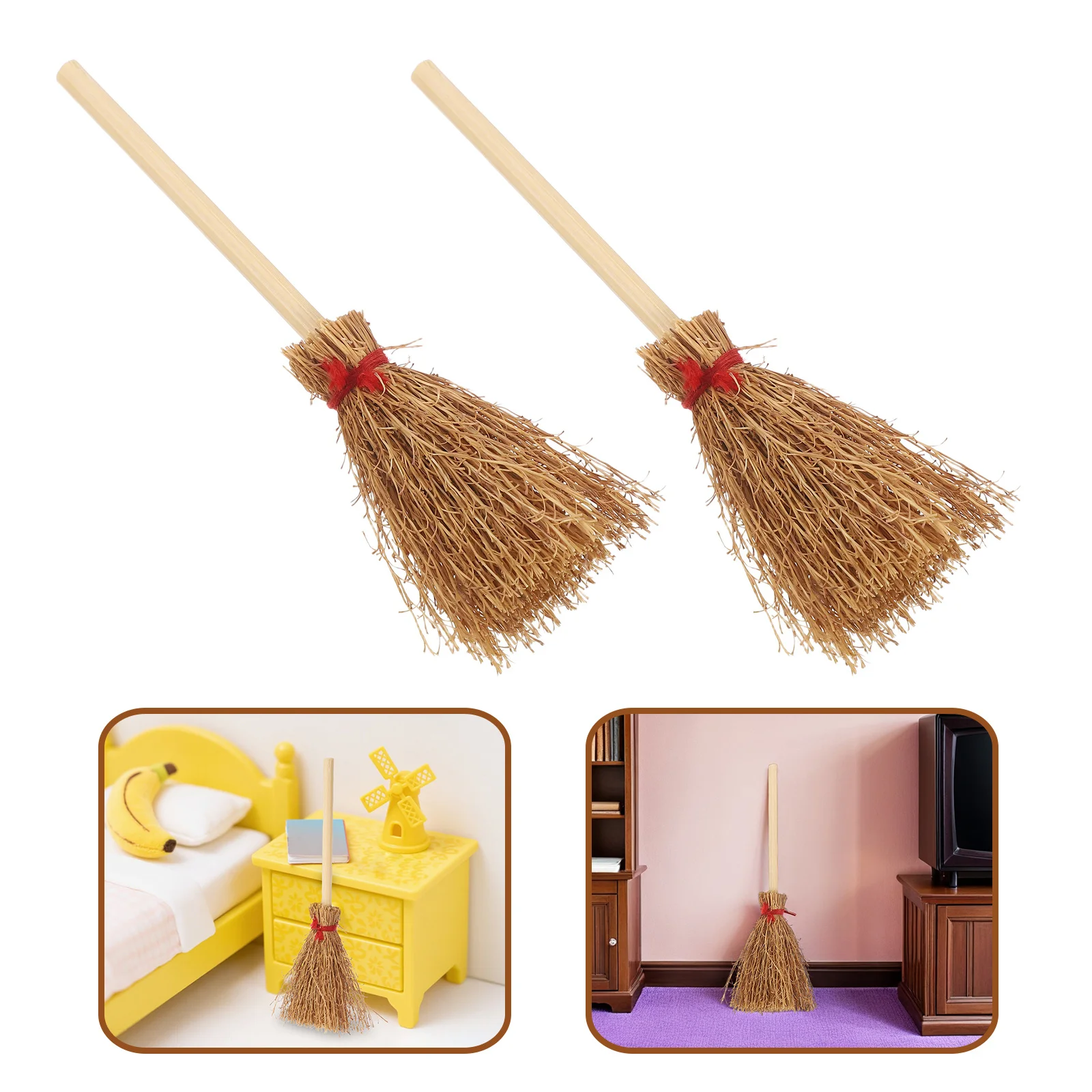

20Pcs Miniature Brooms Craft Accessories for Wizard Theme Events and Micro Landscape Decor Mini Broomstick Miniature Broom
