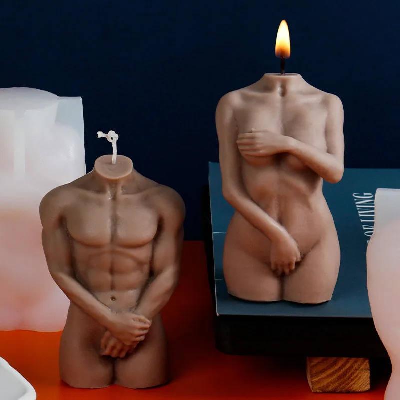 Body Art Candle Molds Home Decoration Fragrance Wax Candle Silicone Mould Human Male Female Body Gypsum Plaster Mold