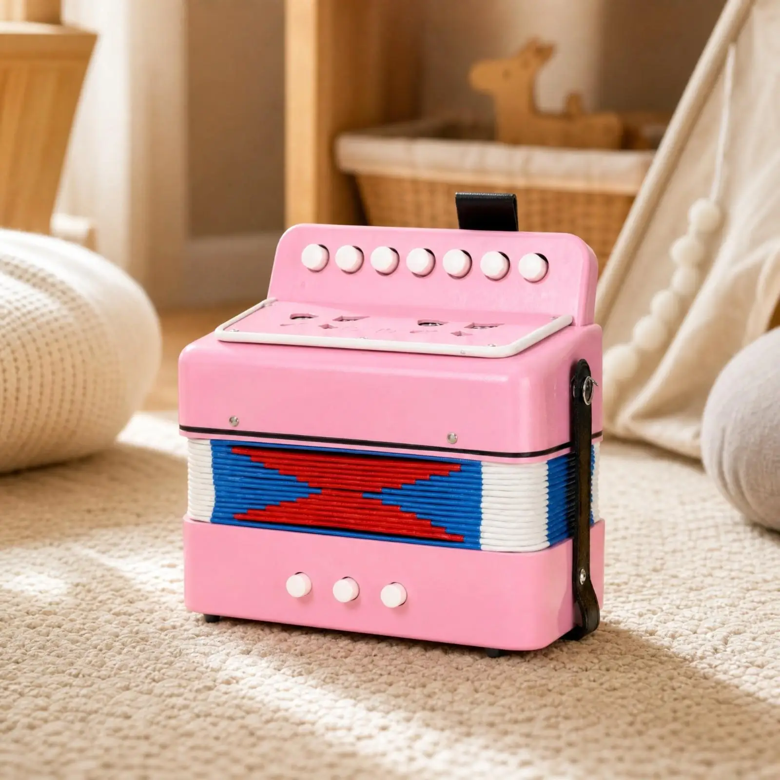 7 Note Button Accordion for Children Educational Musical Toy ABS Eco Friendly Gift for Young Learners