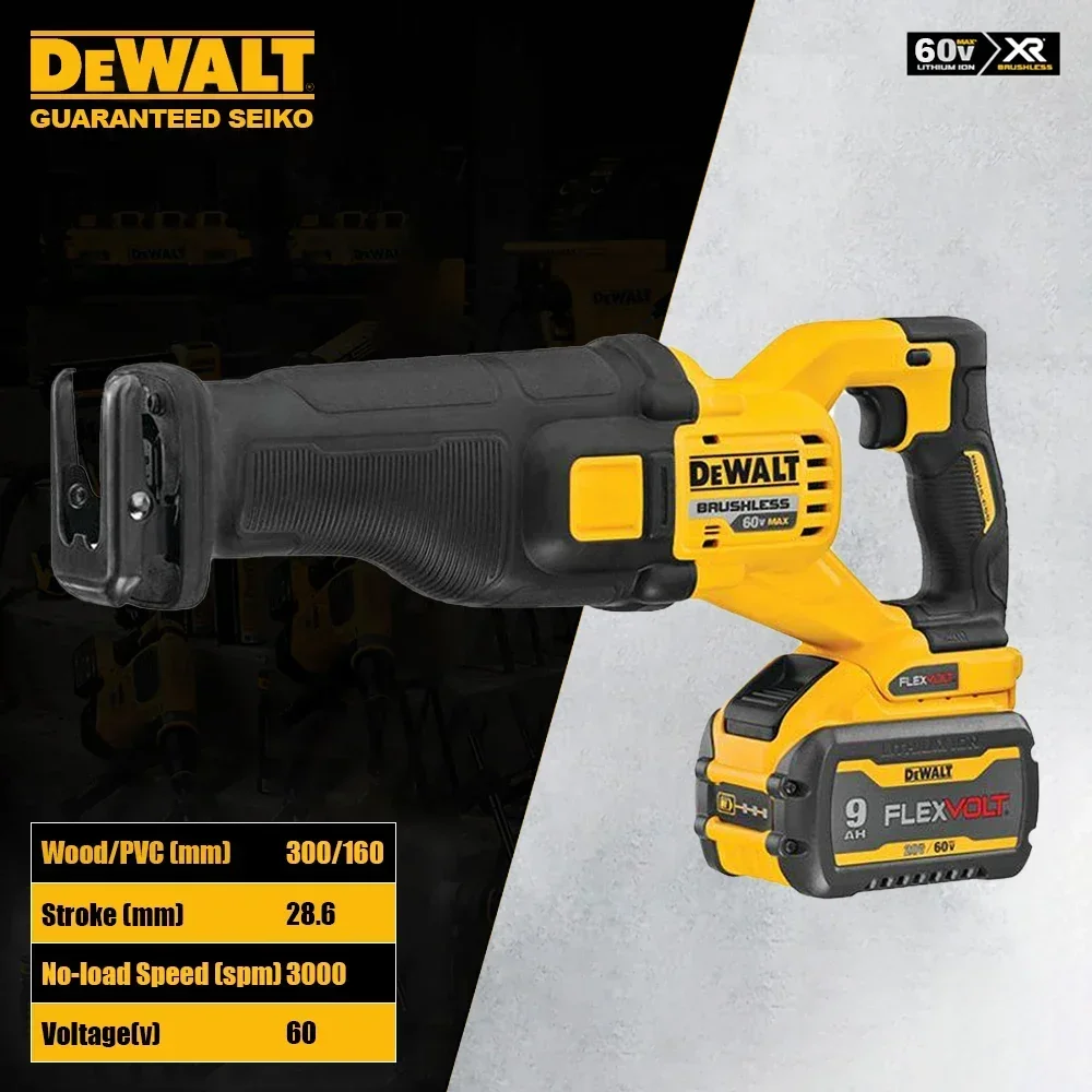 

DeWALT DCS389 FlexVolt 60v Cordless Reciprocating Saw Brushless 3000spm Steoke 28.6mm for Wood PVC Steel Cutting Univeral 54v