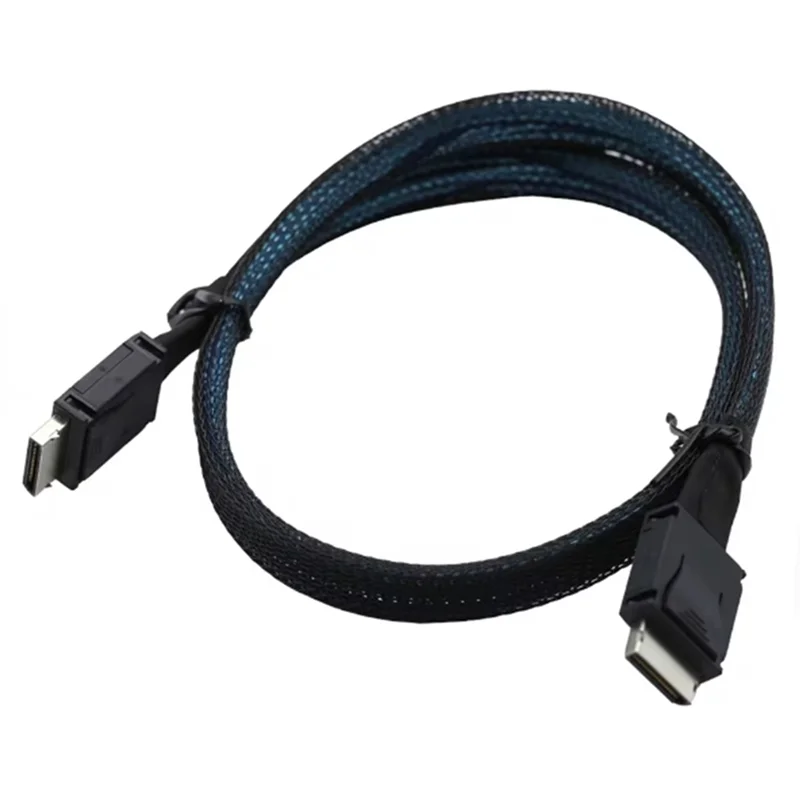HJ-For Pcie Oculink SFF 8611 4I To Mini SAS SFF-8611 4I Server Super Speed Cable Data Extension Male To Male Data Transfer Cord