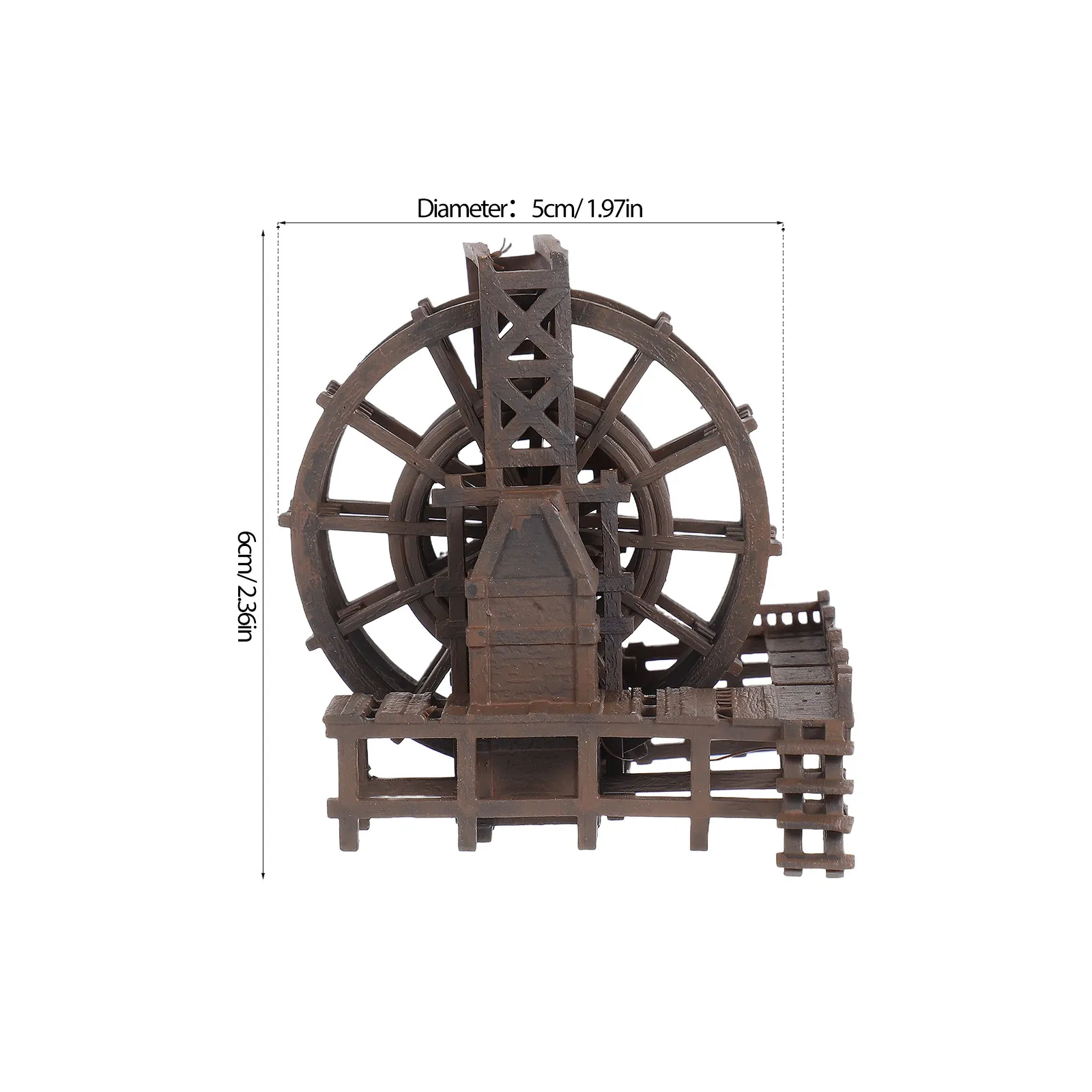 Fish Tank Windmill Water Fountain Ornament Desktop Waterfall Decor Aquarium Landscape Decoration Water Wheel Fountain Feature